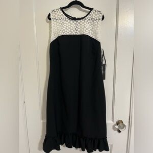 Karl Lagerfeld Black and White Midi Dress
